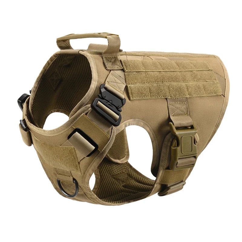 Tactical Military Vest Pet German Shepherd Golden Retriever Tactical  Training Dog Harness and Leash Set For All Breeds Dogs - Brown 5 piece set | Purrfect Pet Kingdom
