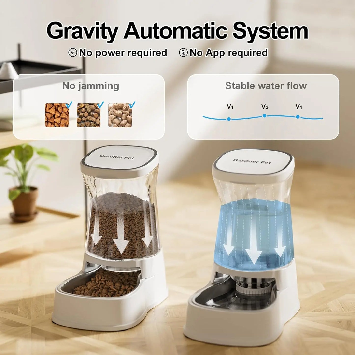 Majestic Pet Kingdom - Automatic Pet Feeder And Water Dispenser Set Stainless Steel Bowls View 3