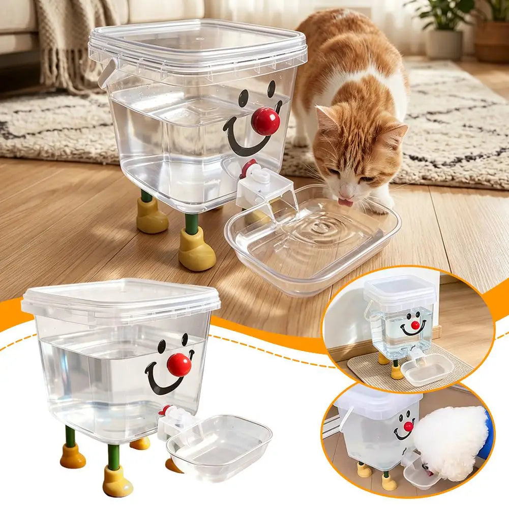 Majestic Pet Kingdom - 3L Cute Clown Gravity Automatic Pet Water Dispenser, Thickened Dog Cat Auto Water Feeder with Detachable Clear Drinking Bowl View 2