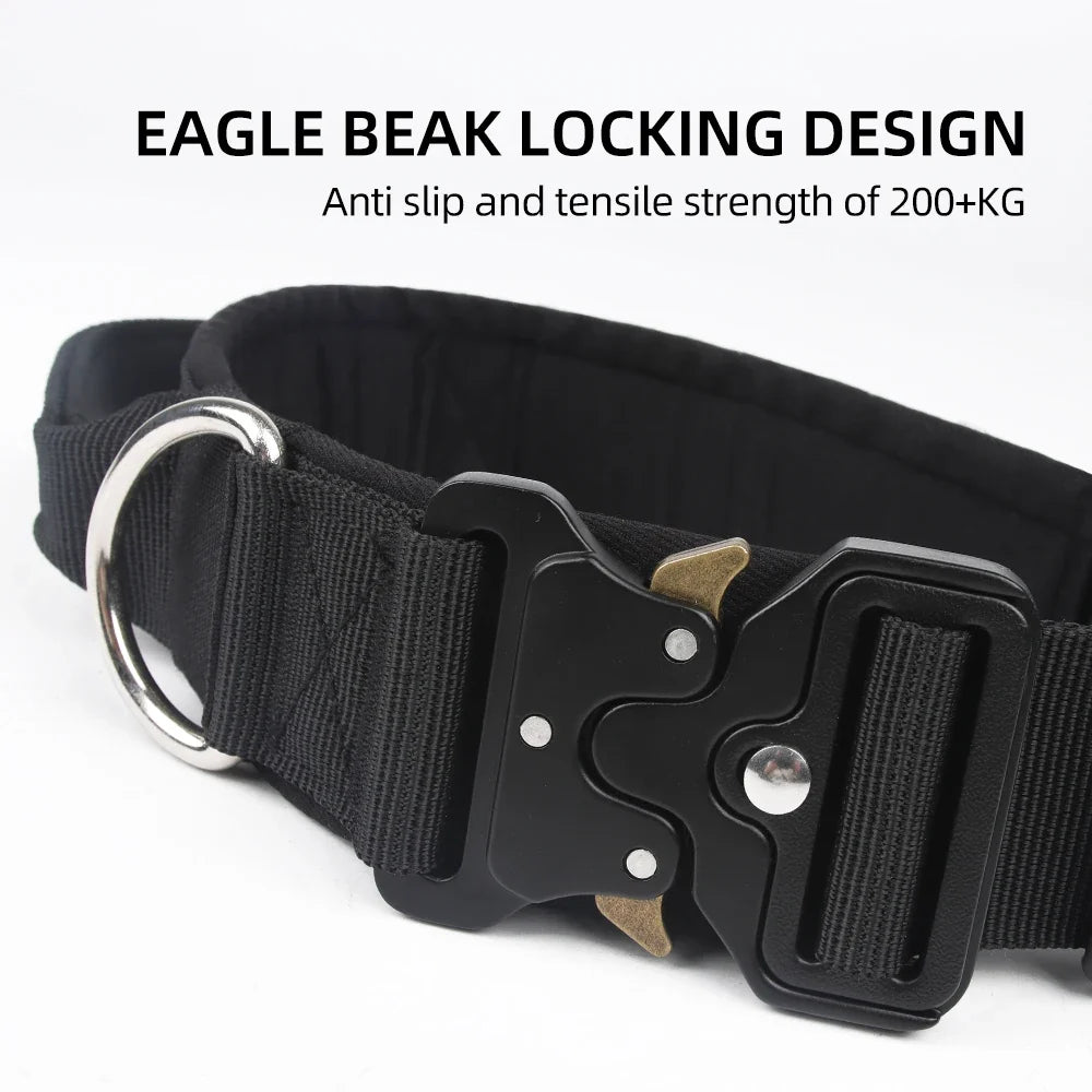 Tactical Dog Collar for Medium to Large Dogs 8 Colors Pet Collar Durable Comfortable Harness for Training And Control - Black | Purrfect Pet Kingdom