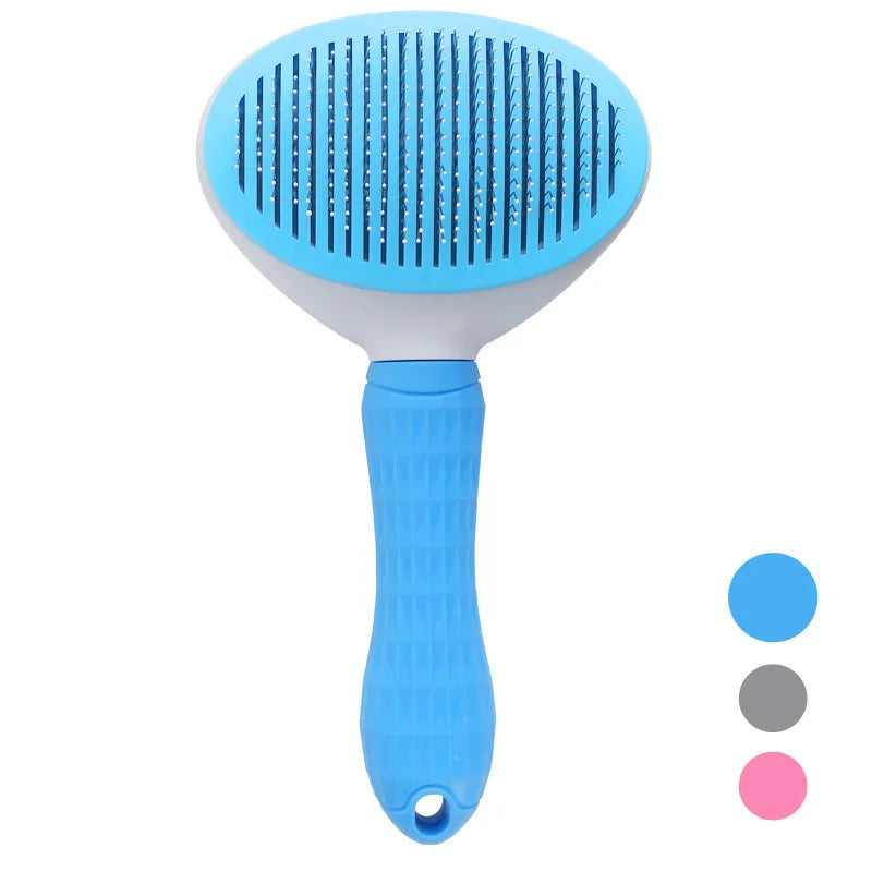 Pet Deshedding Comb | Self Cleaning Needle Brush for Dogs and Cats