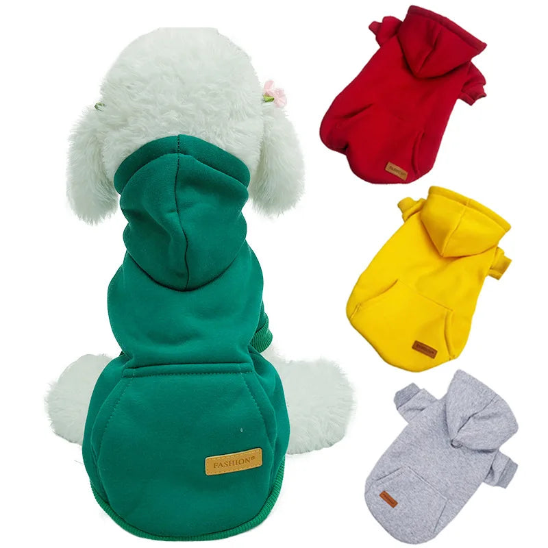 Winter Dog Clothes for Small Dogs Warm Fleece-Lined Hoodie Cozy Cotton | Majestic Pet Kingdom™