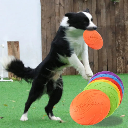 Dog Frisbee Silicone Chew-Resistant Flying Saucer Disc Toy