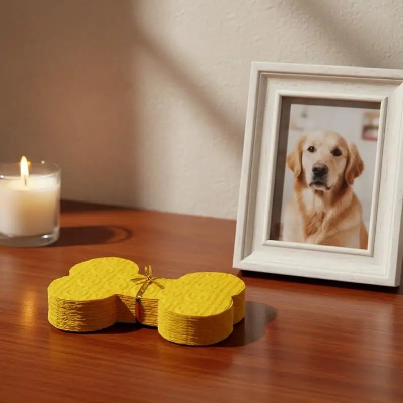 Yellow Fish-Shaped Pet Memorial Joss Paper | Ceremonial Funeral Money Notes for Dog Cat Loss Remembrance