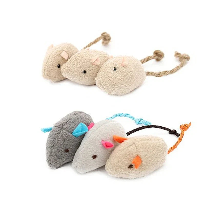 3-200 Pcs Rattle Cat Mouse Toys Also Prefilled Catnip Faux Fur Cat Toys Interactive Cat Game Catnip Toys for Cats Pet Products - Majestic Pet Kingdom