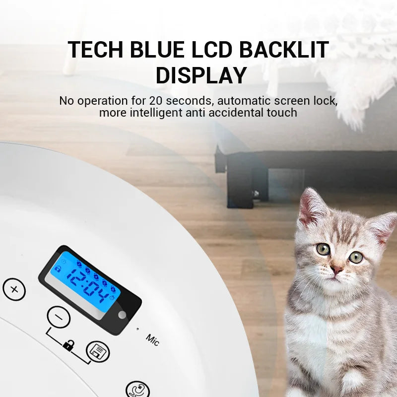 Pet adjustment Intelligent Led electric food dispenser Dog feeder 6 meals Cat automatic timing pet feeder - Majestic Pet Kingdom