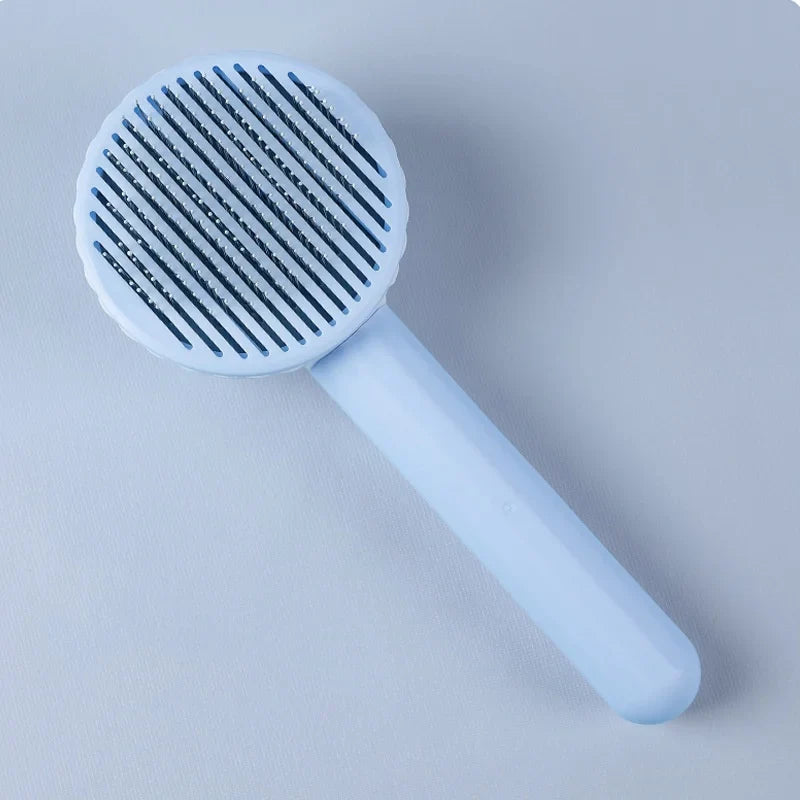Pet Deshedding Comb | Self Cleaning Needle Brush for Dogs and Cats