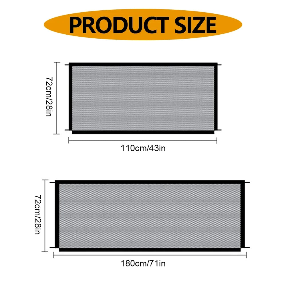 Pet Dog Barrier Fences Pet Isolated Network Folding Breathable Nylon Mesh Pet Isolated Network Stairs Gate Safety Fence 2 Sizes - Majestic Pet Kingdom