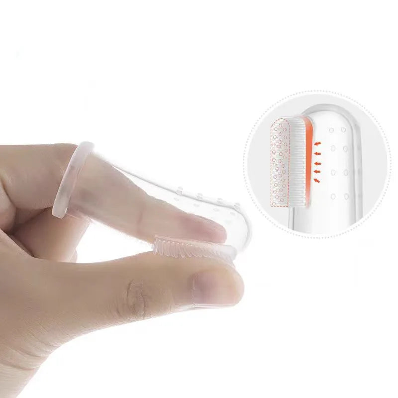 Silicone Soft Pet Finger Cuff Toothbrush | Dog & Cat Teeth Cleaning Tool