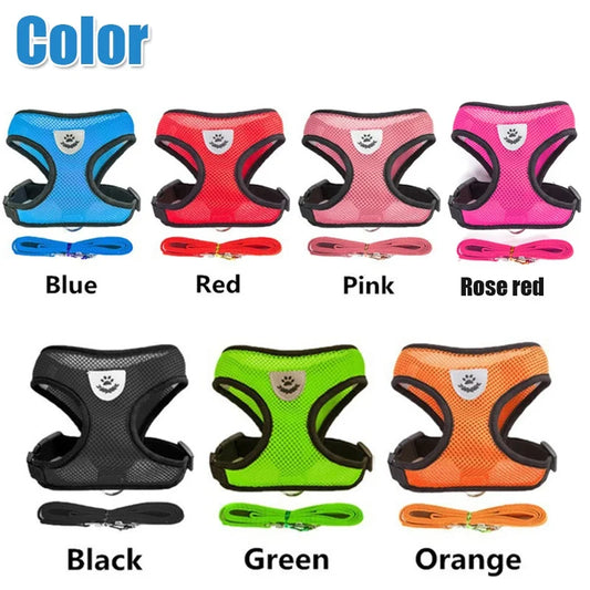 Cat Harness and Leash Set Reflective Breathable Mesh Vest Lead
