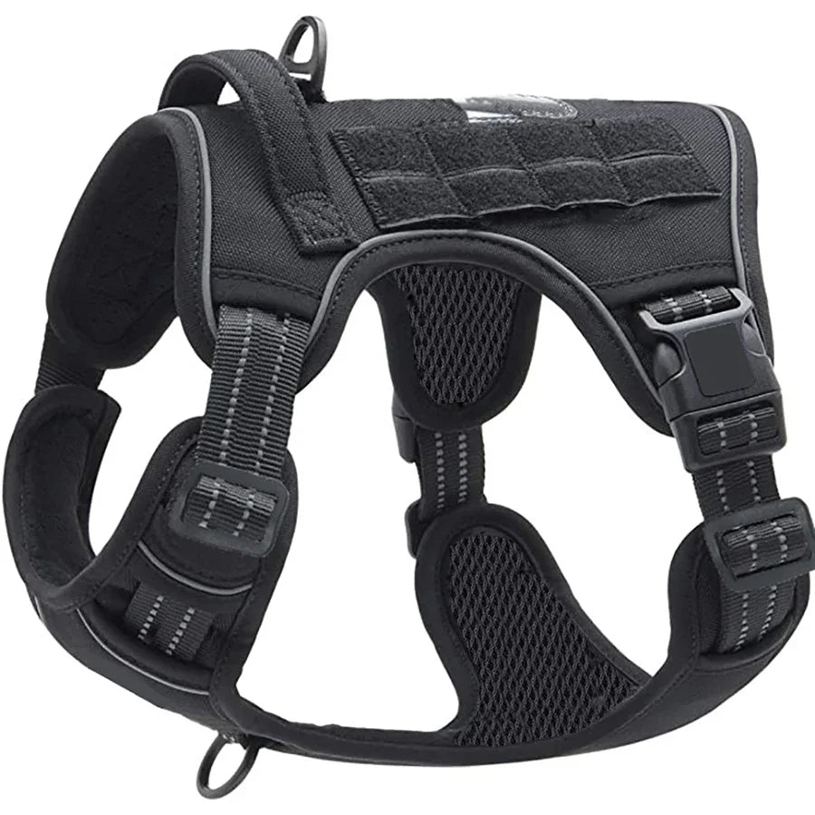 Military Tactical Dog Harness No Pull Large Reflective Straps Durable Vest with Control Handle - XL | Purrfect Pet Kingdom