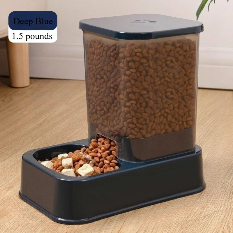 Automatic Cat and Dog Feeder with Drinker - Pet Food Bowl and Drinker Set,Smart Portion Control for Cat and Dog,Without Battery - Majestic Pet Kingdom