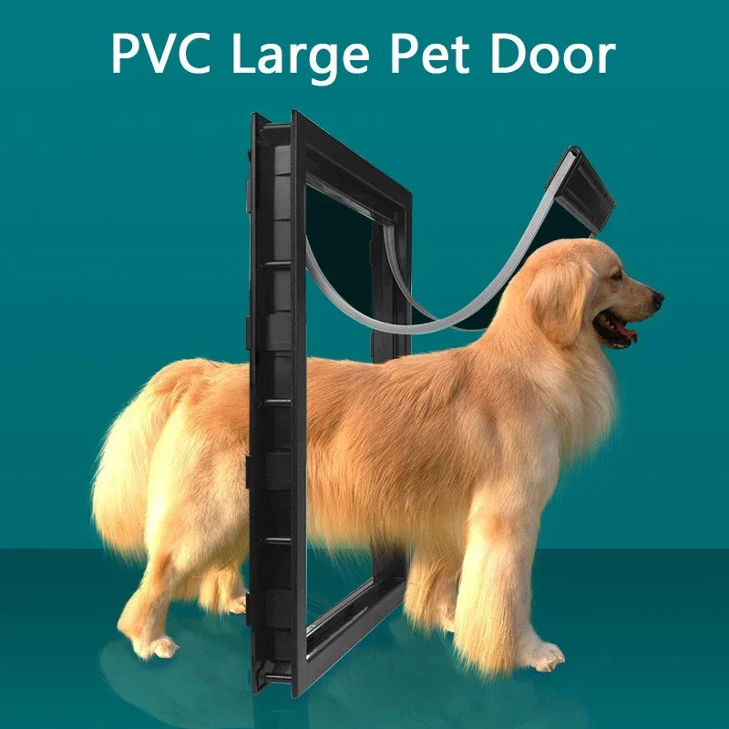 PVC Large Pet Door Magnet Automatic Closing Door Bothway Security Accessory for Big Dog Gate Dog Fences With Baffle Pet Supplies - Majestic Pet Kingdom