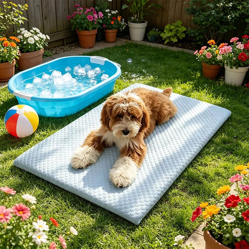 Dog Cooling Mat Summer Ice Silk Breathable Washable Pad