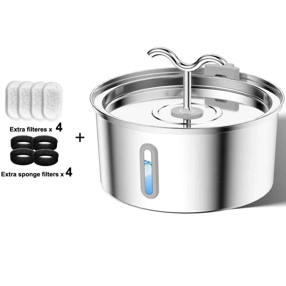 Majestic Pet Kingdom - 3L Cat Water Fountain Stainless Steel Pet Water Fountain with Automatic Water Fountain for Cats Inside Dog Fountain Dispenser View 10
