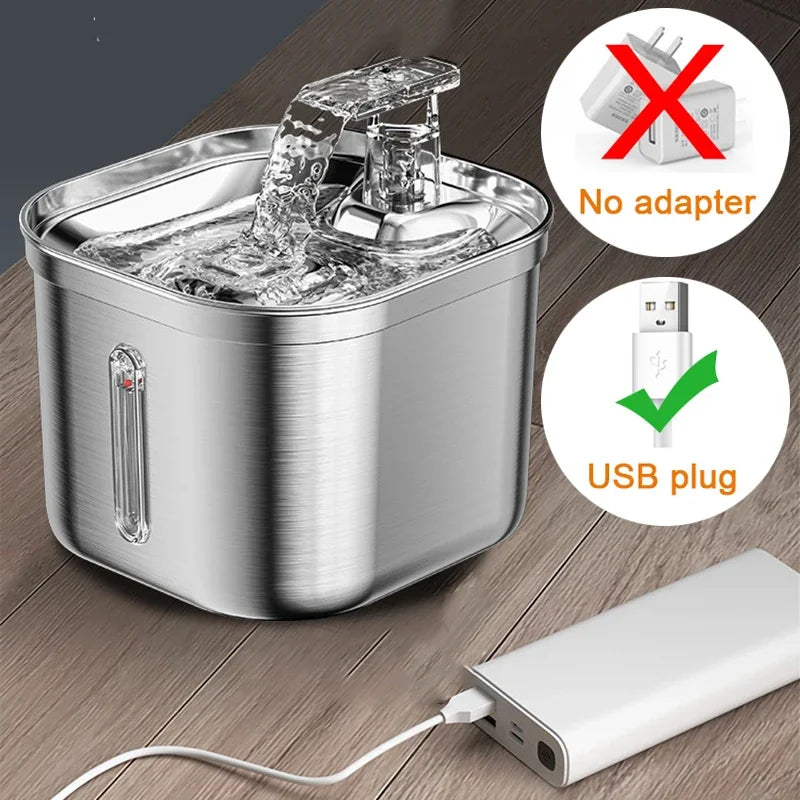 Stainless Steel Automatic Pet Water Dispenser Cat Drinking Fountain With Sensor Filter Cats Dog Ultra Quiet Pump Water Foutain - Majestic Pet Kingdom
