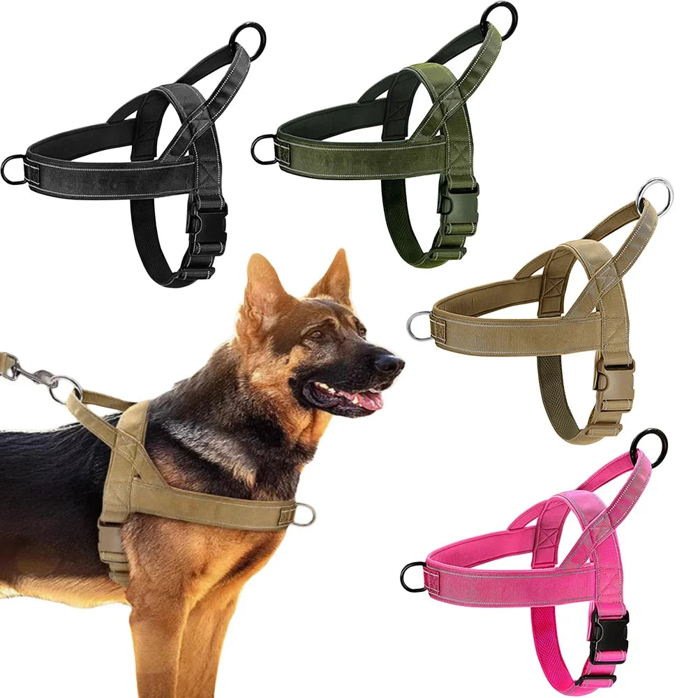 Tactical Anti-Pull Dog Harness - 1000D Nylon Adjustable for Large | Majestic Pet Kingdom™