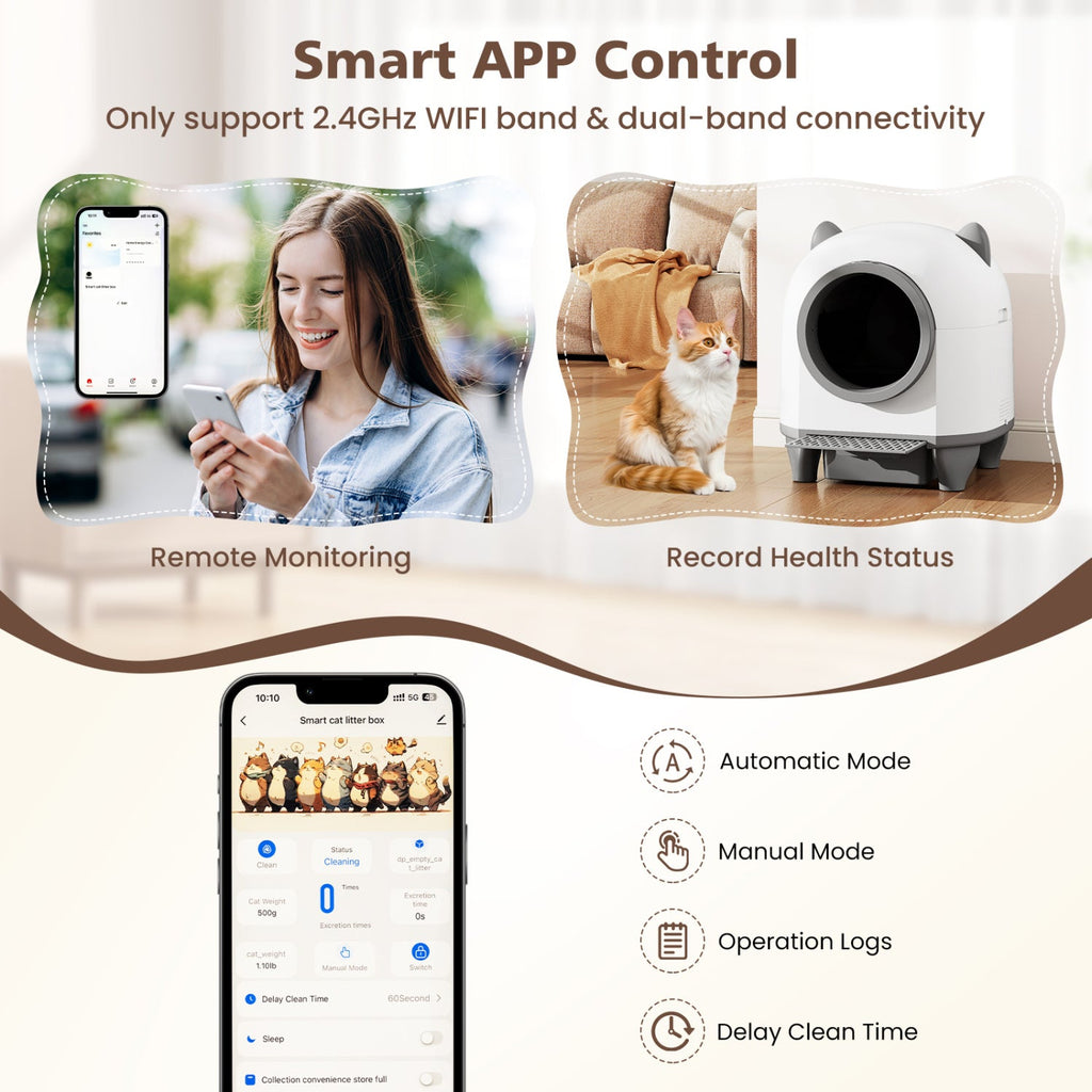 Self-Cleaning Litter Box with App Control for Multi-Cat Homes - Majestic Pet Kingdom