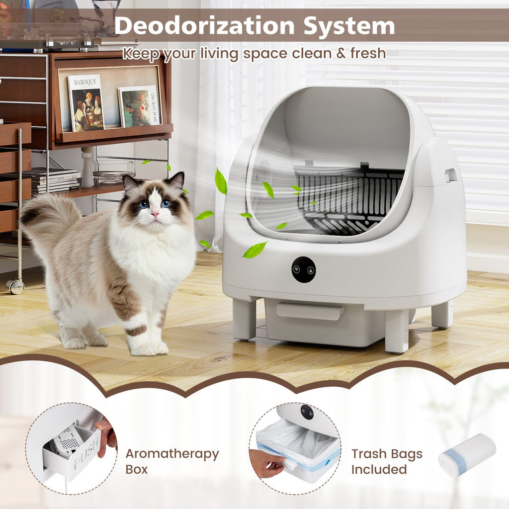 Self-Cleaning Cat Litter Box with APP Control & Open Top - Majestic Pet Kingdom