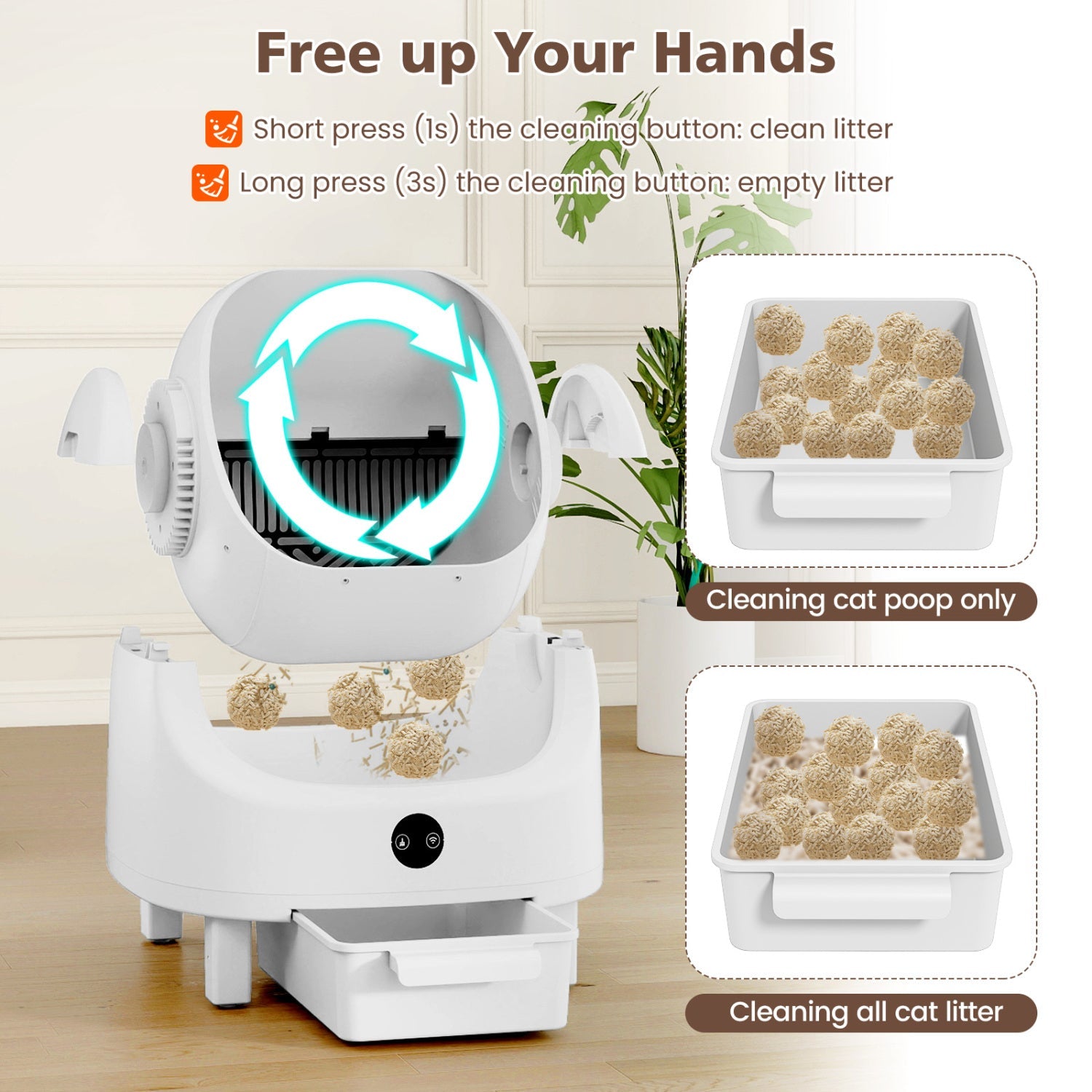 Self-Cleaning Cat Litter Box with APP Control & Open Top - Majestic Pet Kingdom