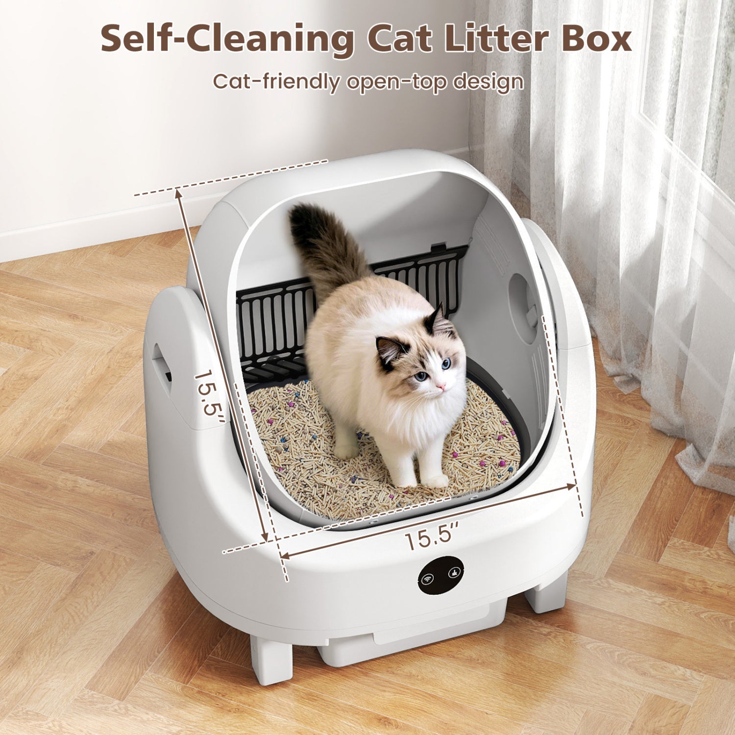 Self-Cleaning Cat Litter Box with APP Control & Open Top - Majestic Pet Kingdom