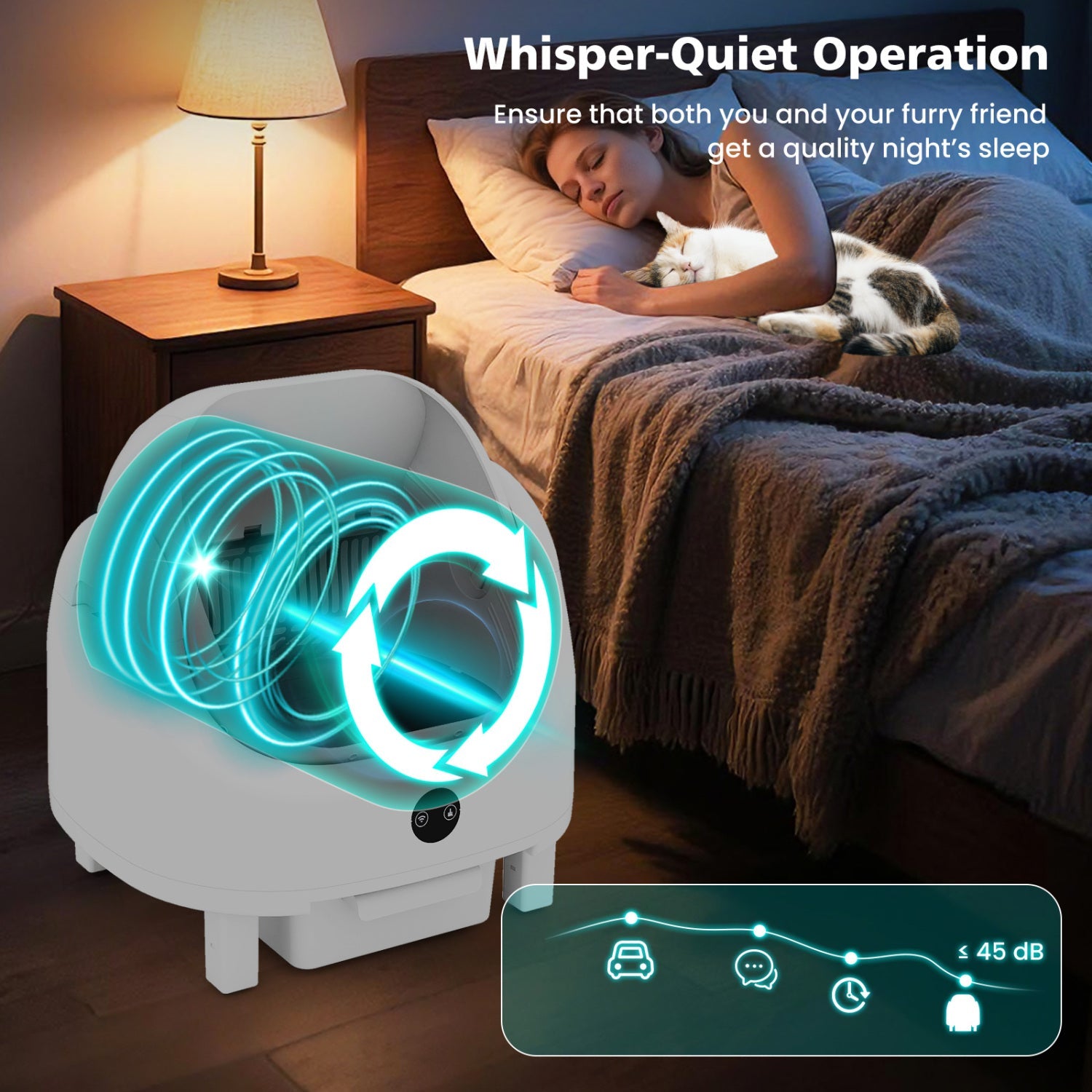 Self-Cleaning Cat Litter Box with APP Control & Open Top - Majestic Pet Kingdom