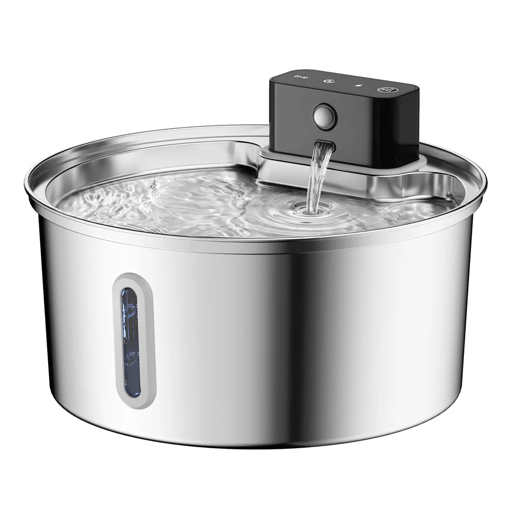 Majestic Pet Kingdom - 3L 5V USB Stainless Steel Wireless Recharging Sensor Auto Cat Water Drinking Fountain For Cats Dog Drinker Pet Dispenser Bowl View 9