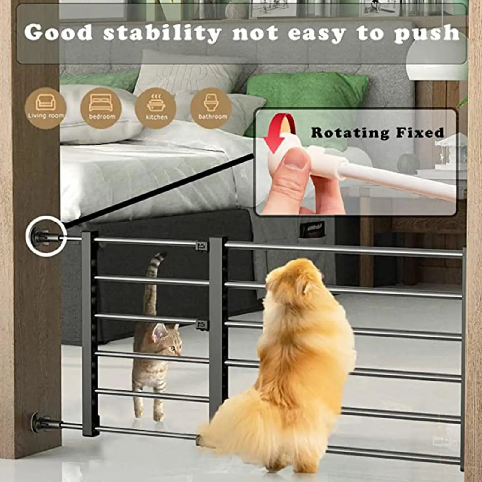 Pet Barrier Gate Indoor Safety Fence for Small Medium Dogs Cats