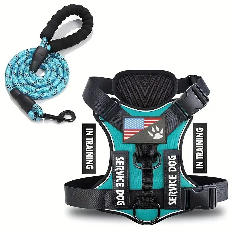 Dog Harness And Leash Set, Escape Proof No Pull Dog Vest Harness With Reflective Dog Walking Traction Rope - Majestic Pet Kingdom