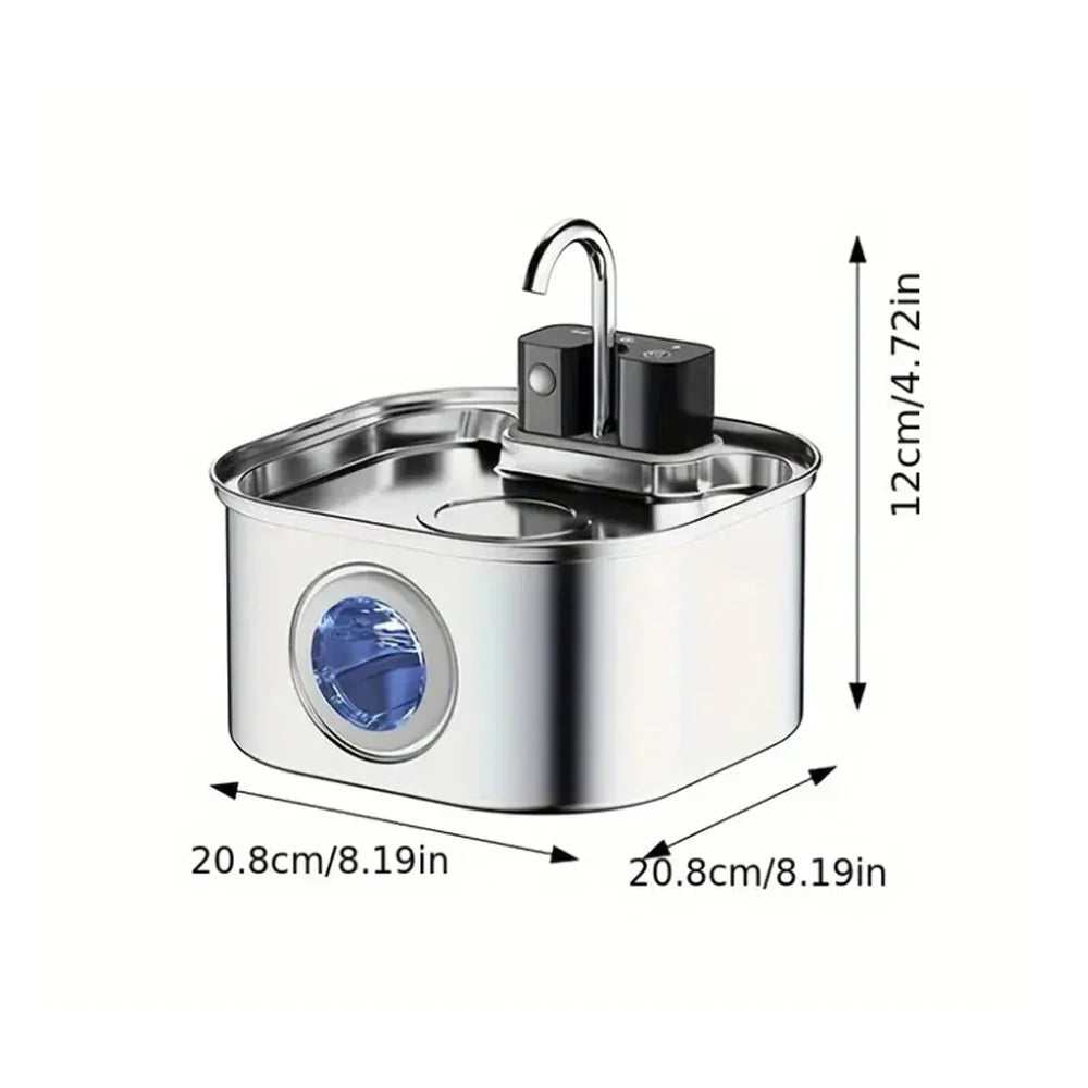 3L Stainless Steel Wireless Recharging Sensor Cat Water Fountain Auto Drinking Fountain For Cats Dog Drinker Pet Dispenser Bowl - Majestic Pet Kingdom