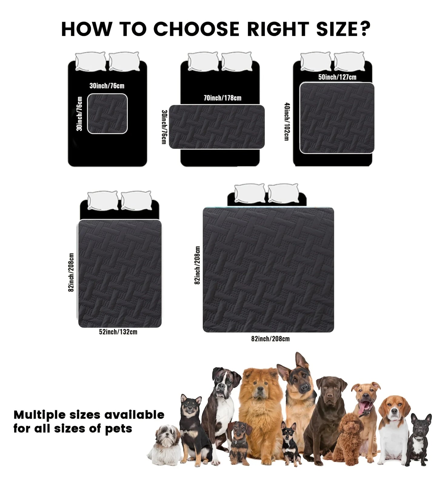 Brick Pattern Anti-Hair Pet Mat, Reversible Waterproof Dog Cushion