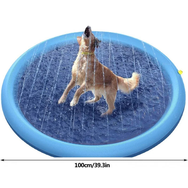 65/100cm Thickened Dog Spray Water Play Mat Cat Playmat Letter Dolphin