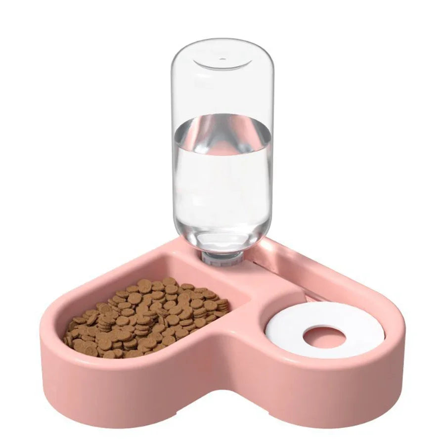 Cat bowl and dog bowl double-bowl automatic water dispenser and food bowl, automatic water dispenser for dogs and cats | Purrfect Pet Kingdom