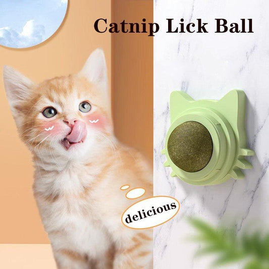 Ball Cat Toy Pasted Lollipop Gatos Mint On The Wall Pet  Ball Snack Good Cat Accessories Cat Toy with Light and Self-Rotating Ball Kitten Gift Edible Cat Lick Toy Cat Chew Toy Teeth Cleaning Cat Bite Toy Rotating Cat Toy - Main Feature View | Majestic Pet Kingdom