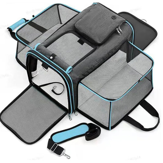Cat Bag Foldable Large Capacity Cat Outdoor Car Expansion Portable Pet Handbag Breathable Diagonal Cross Bag for Cats and Dogs - Majestic Pet Kingdom