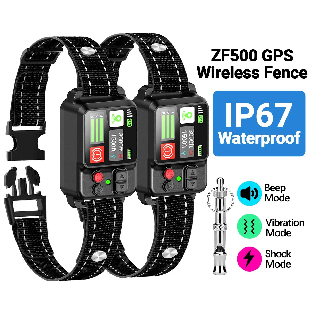 GPS Dog Fence Collar IP67 Waterproof Shock Containment System | Purrfect Pet Kingdom