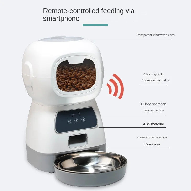 Intelligent Pet Feeder Timed Automatic Quantitative Feeding Machine For Cats Cat Food Dog Food Self-service Feeding For Dogs New - Majestic Pet Kingdom