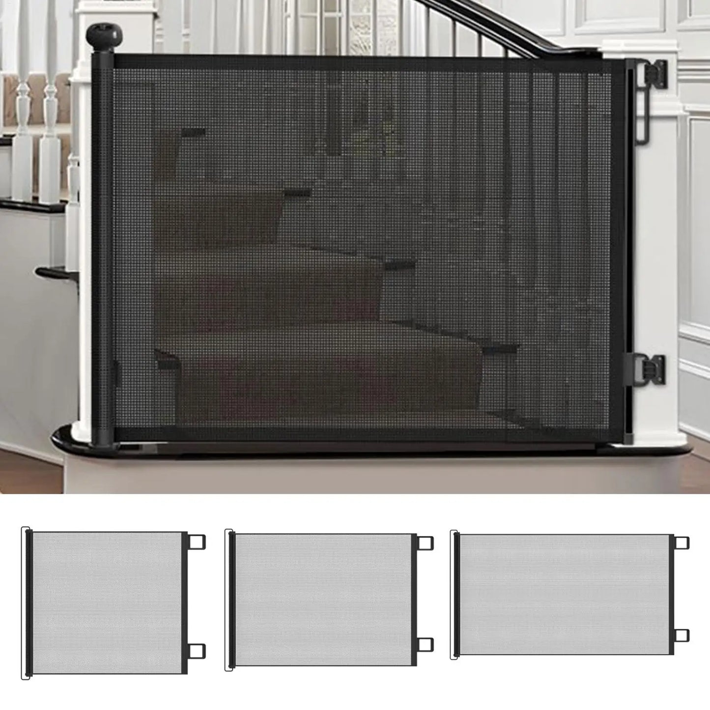 Retractable Pet Safety Gate Mesh Isolation Net Stairs Doorway | Purrfect Pet Kingdom