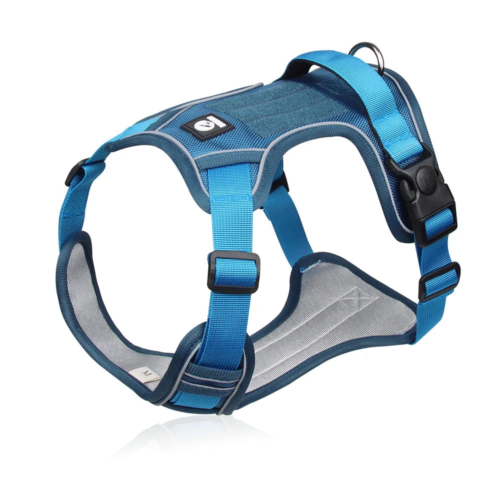 Tactical No-Pull Dog Harness Reflective Heavy Duty Oxford Cloth Waterproof Medium Large Breed Outdoor Walking Pet Vest Harness - black | Purrfect Pet Kingdom