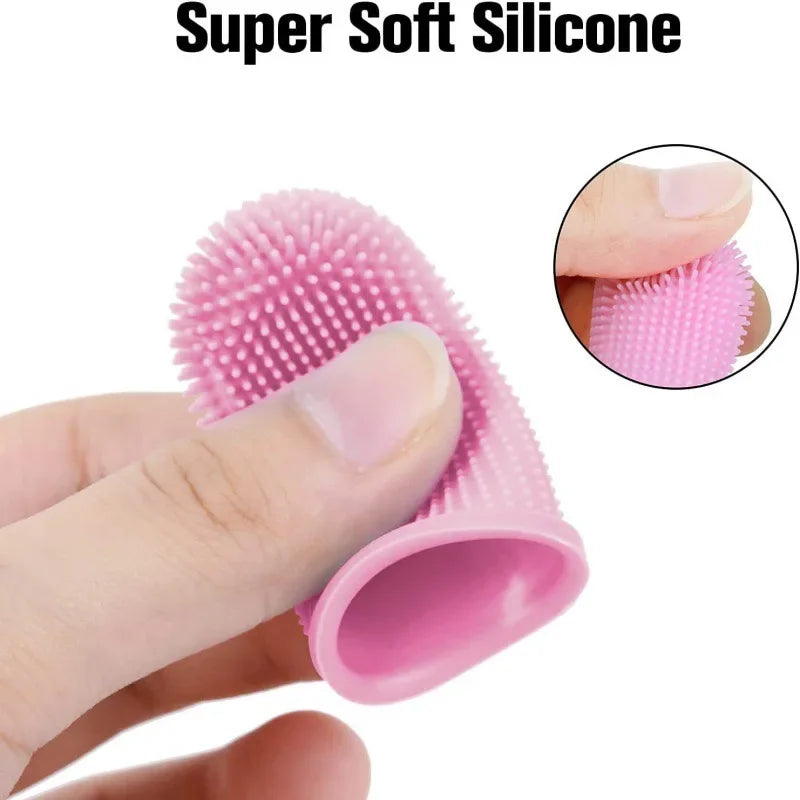 Soft Pet Finger Toothbrush | Dog Teeth Cleaning Breath Care Nontoxic Silicone