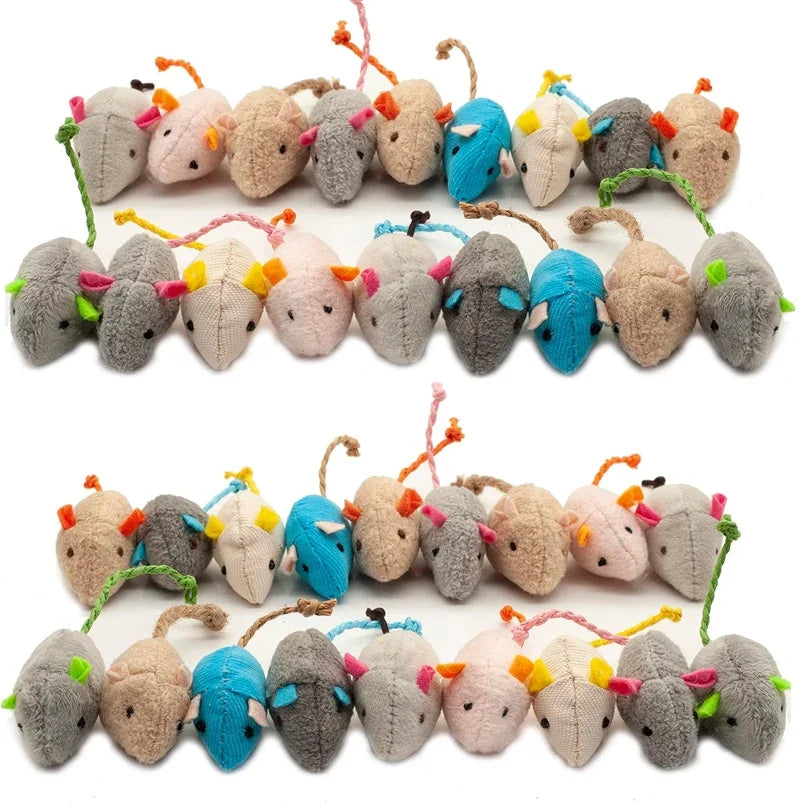 3/200pcs Rattle Cat Mouse Toys Also Prefilled Catnip Faux Fur Cat Mice Toys Interactive Cat Game Catnip Toys for Indoor Cats Toy - Majestic Pet Kingdom