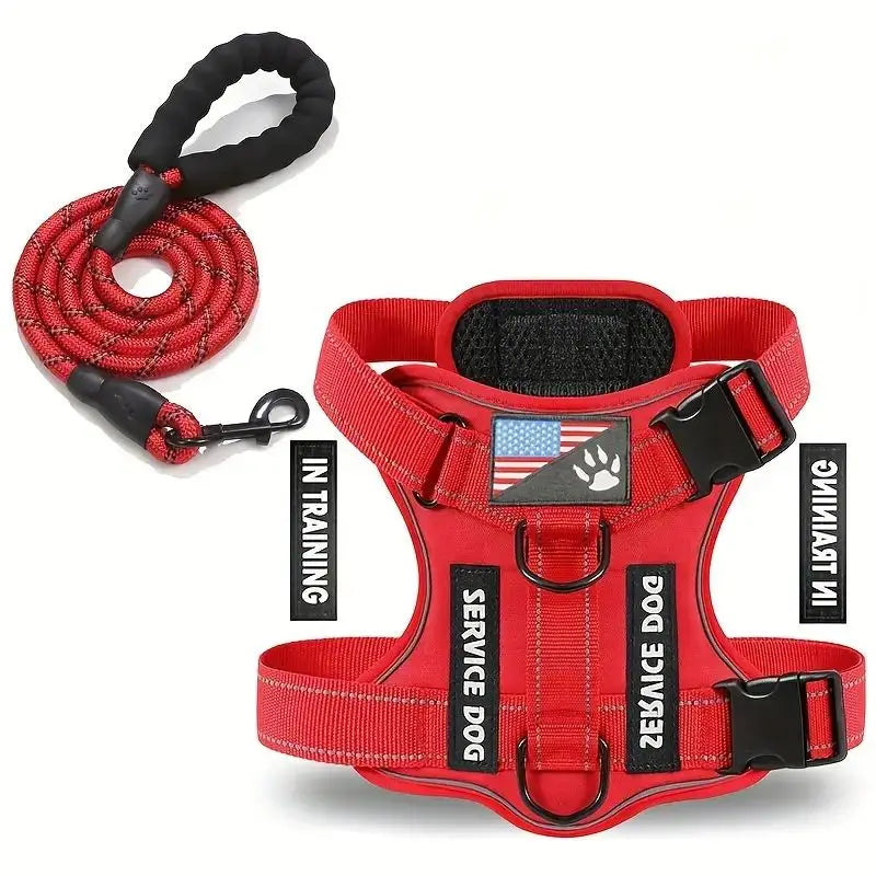 Dog Harness And Leash Set, Escape Proof No Pull Dog Vest Harness With Reflective Dog Walking Traction Rope - Majestic Pet Kingdom