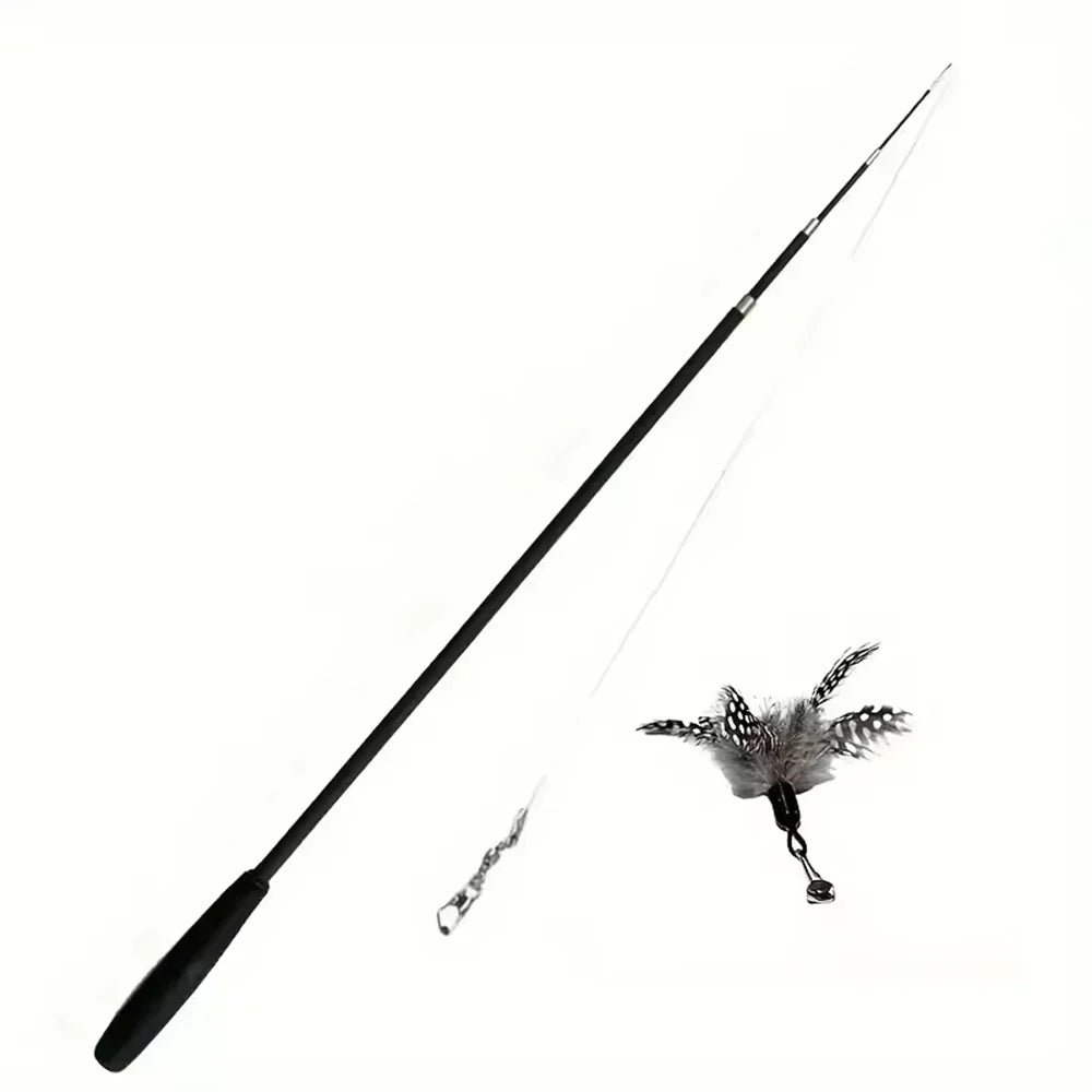 Interactive Long Extendable Pole Cat Toy with Artificial Feathers Pet Supplies for Cats Pet Toy