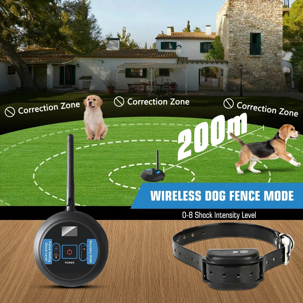 Wireless Dog Fence Electric Collar Rechargeable Containment