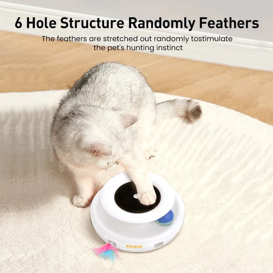 Cat Toy ROJECO 2-in-1 Automatic Feather Ball Interactive Play