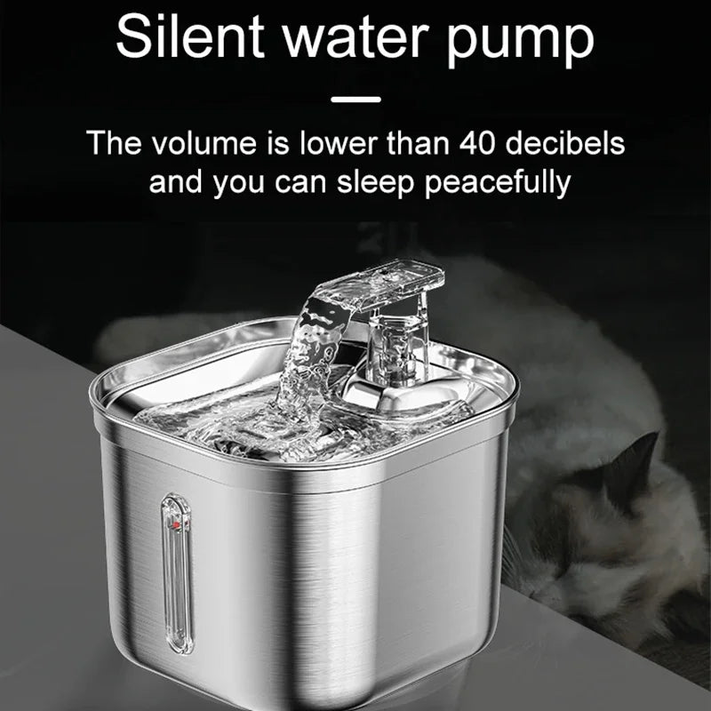 Stainless Steel Automatic Pet Water Dispenser Cat Drinking Fountain With Sensor Filter Cats Dog Ultra Quiet Pump Water Foutain - Majestic Pet Kingdom