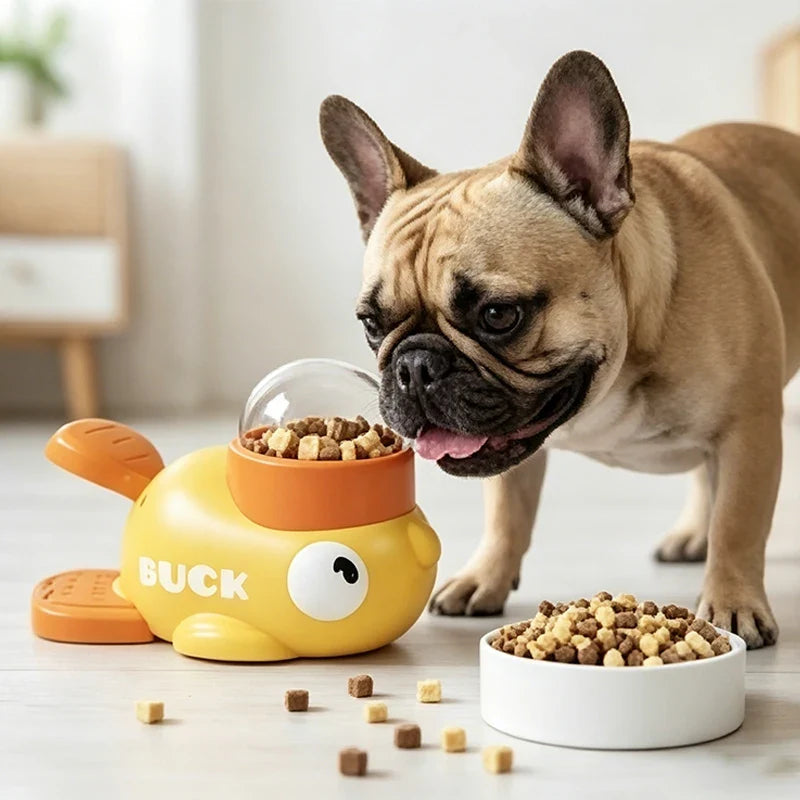 Dog 2-in-1 Interactive Toy Pet Automatic Food Treat Dispenser Cartoon Duck Design Slow Food Pet Snack Feeder for Dog Training - Majestic Pet Kingdom