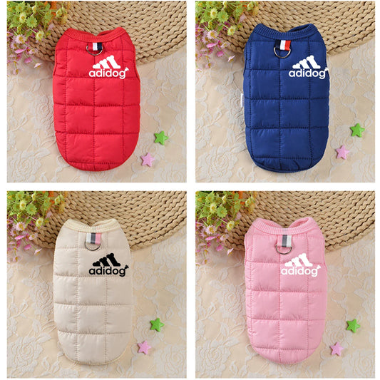 Dog Hoodie Adidog Winter Warm Fleece Sweatshirt Jumper Coat - Detail Angle 2 | Majestic Pet Kingdom