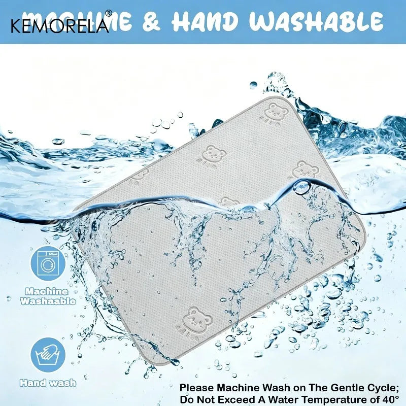 Pet Cooling Pad Smooth Bear Pattern Washable Ice Summer Mat