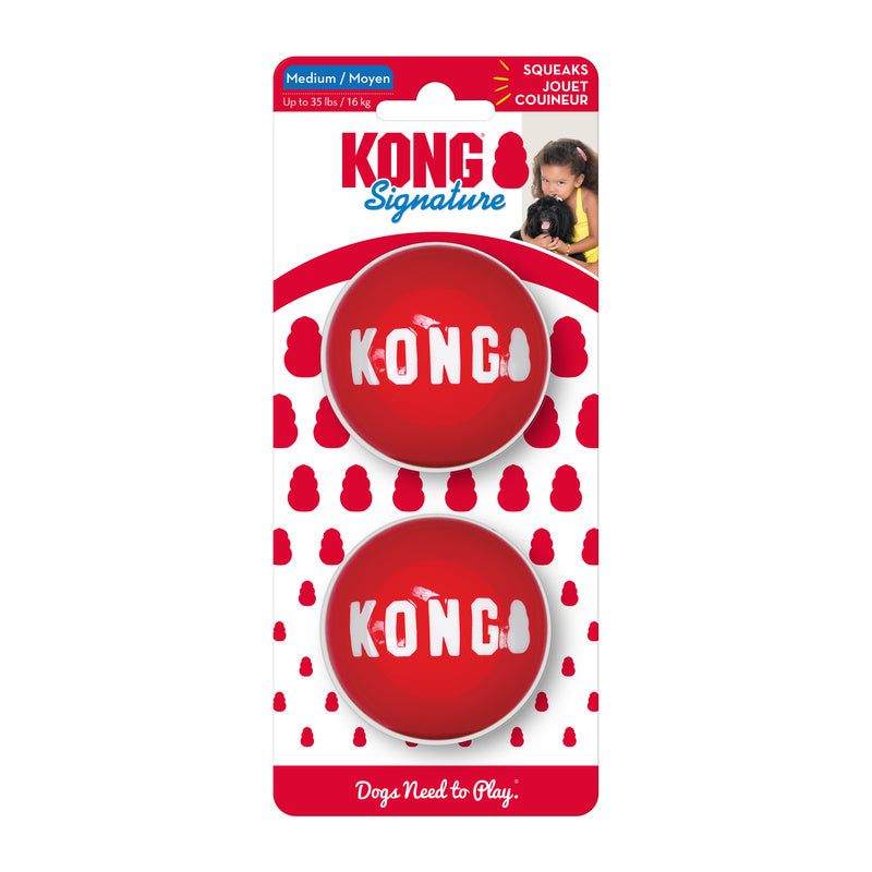 Dog Ball Toys KONG Signature High Bounce Rubber Balls 2-Pack